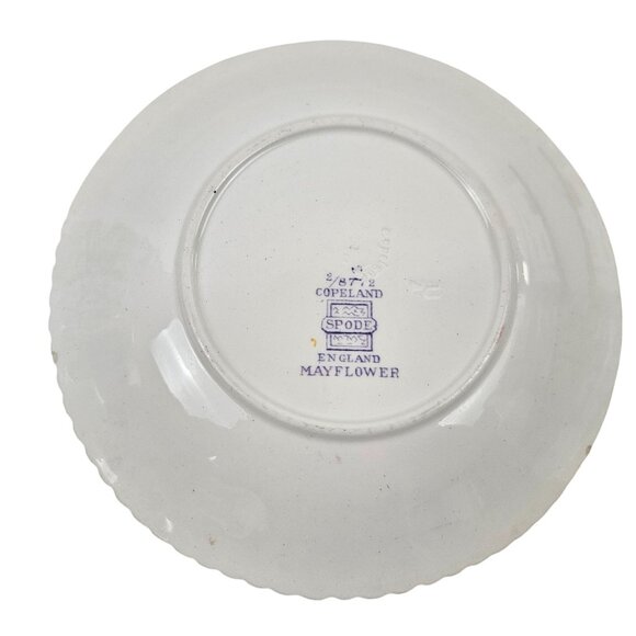 Copeland Spode Mayflower Tea Cup Saucer Set Floral Lavender Border England - Picture 6 of 10